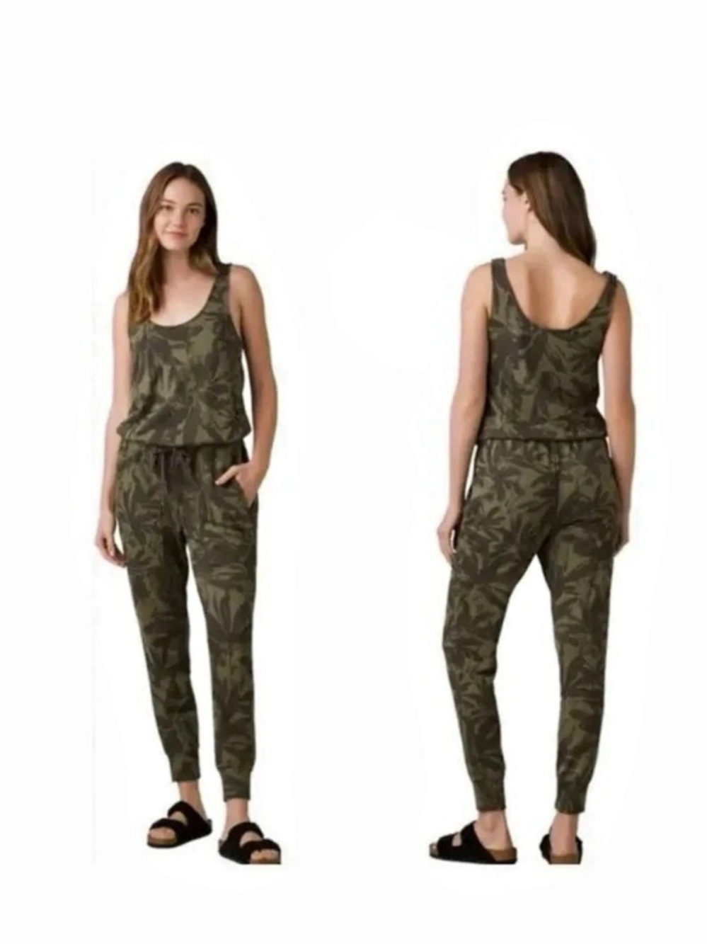 prAna Mindful Movement Jumpsuit in Green & Brown Size Medium